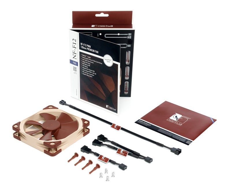 NOCTUA مروحة نوكتوا NF-F12 PWM، مروحة هادئة متميزة، 4 دبابيس (120 مم، بني) - Image 4